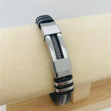 Men's Silicone Titanium Steel Bracelet