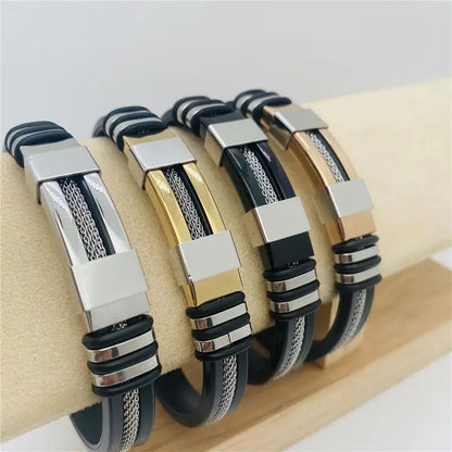 Men's Silicone Titanium Steel Bracelet