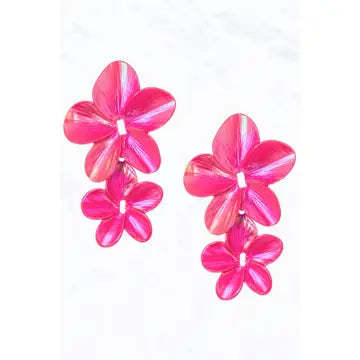 Metal Double Flower Dangles