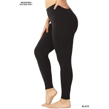 Microfiber Full Length Leggings - Curvy