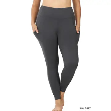 Microfiber Leggings W/ Pockets - Curvy