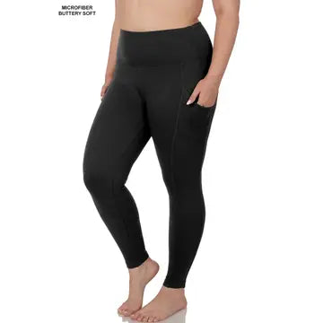 Microfiber Leggings W/ Pockets - Curvy