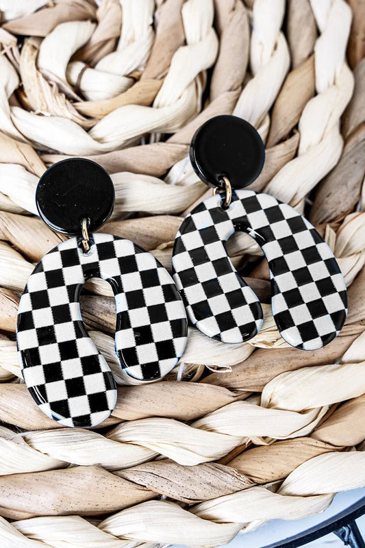 Modern Muse Checkered Earrings