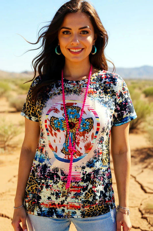 Multi Color Cross SS Tee