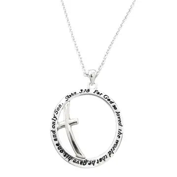 N - John 3:16 Circle Pendant