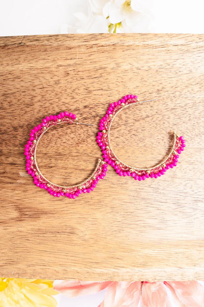 Nadia Seed Bead Hoop Earrings