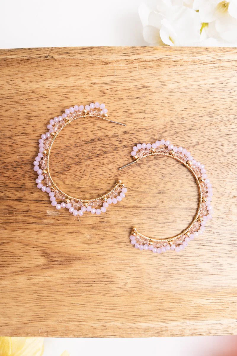 Nadia Seed Bead Hoop Earrings