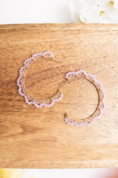 Nadia Seed Bead Hoop Earrings