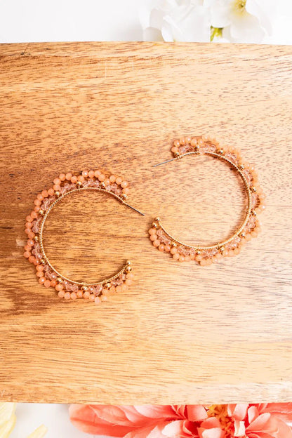 Nadia Seed Bead Hoop Earrings