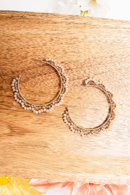 Nadia Seed Bead Hoop Earrings