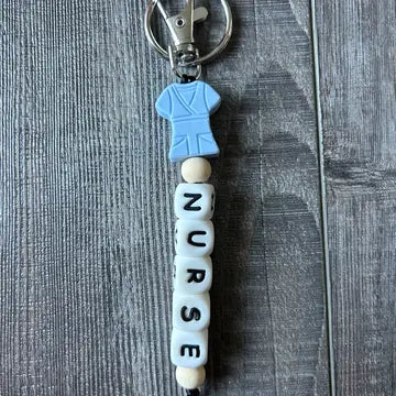 Nurse Scrubs Bead Keychain