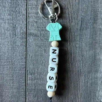 Nurse Scrubs Bead Keychain