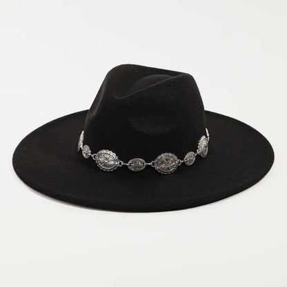 Oval Coin Chain Fedora Hat