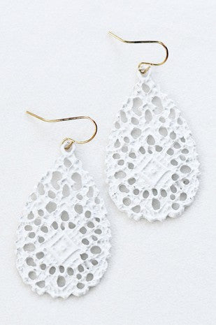 Painted Lasercut Metal Filigree Earrings