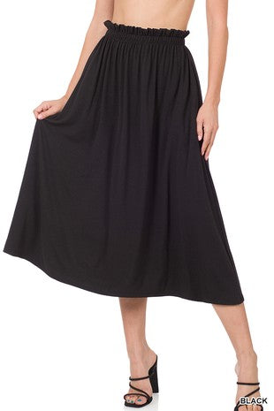 Paperbag Waist Midi Skirt