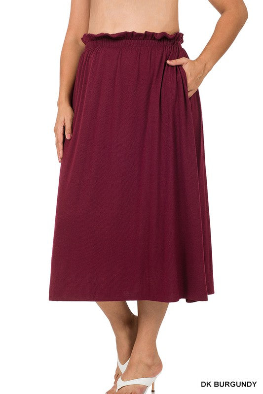 Paperbag Waist Midi Skirt Curvy