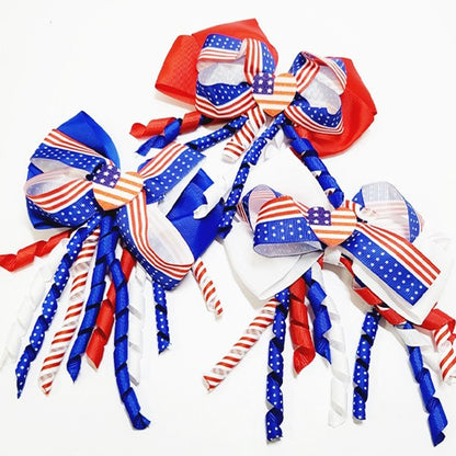 Patriotic 7" Curly Hair Bow
