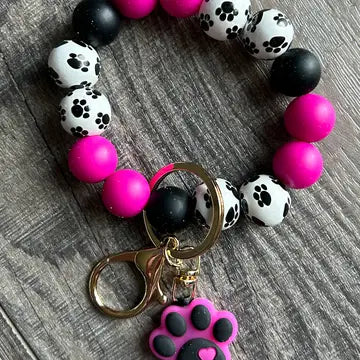 Paw Print Wristlet Keychain