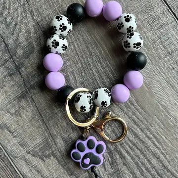 Paw Print Wristlet Keychain