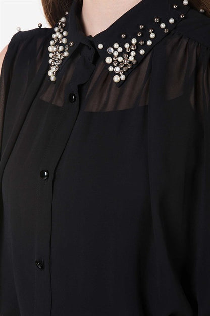 Pearl Embellished Maxi Dress