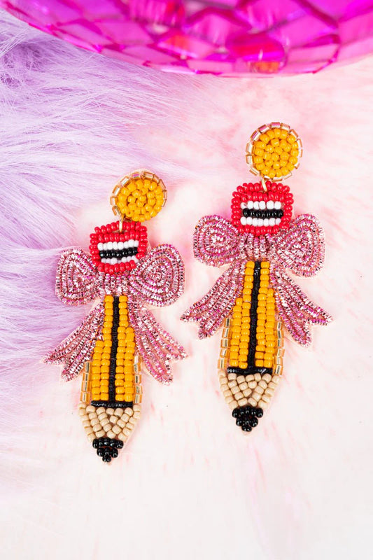 Pencil & Poise Seed Bead Earrings