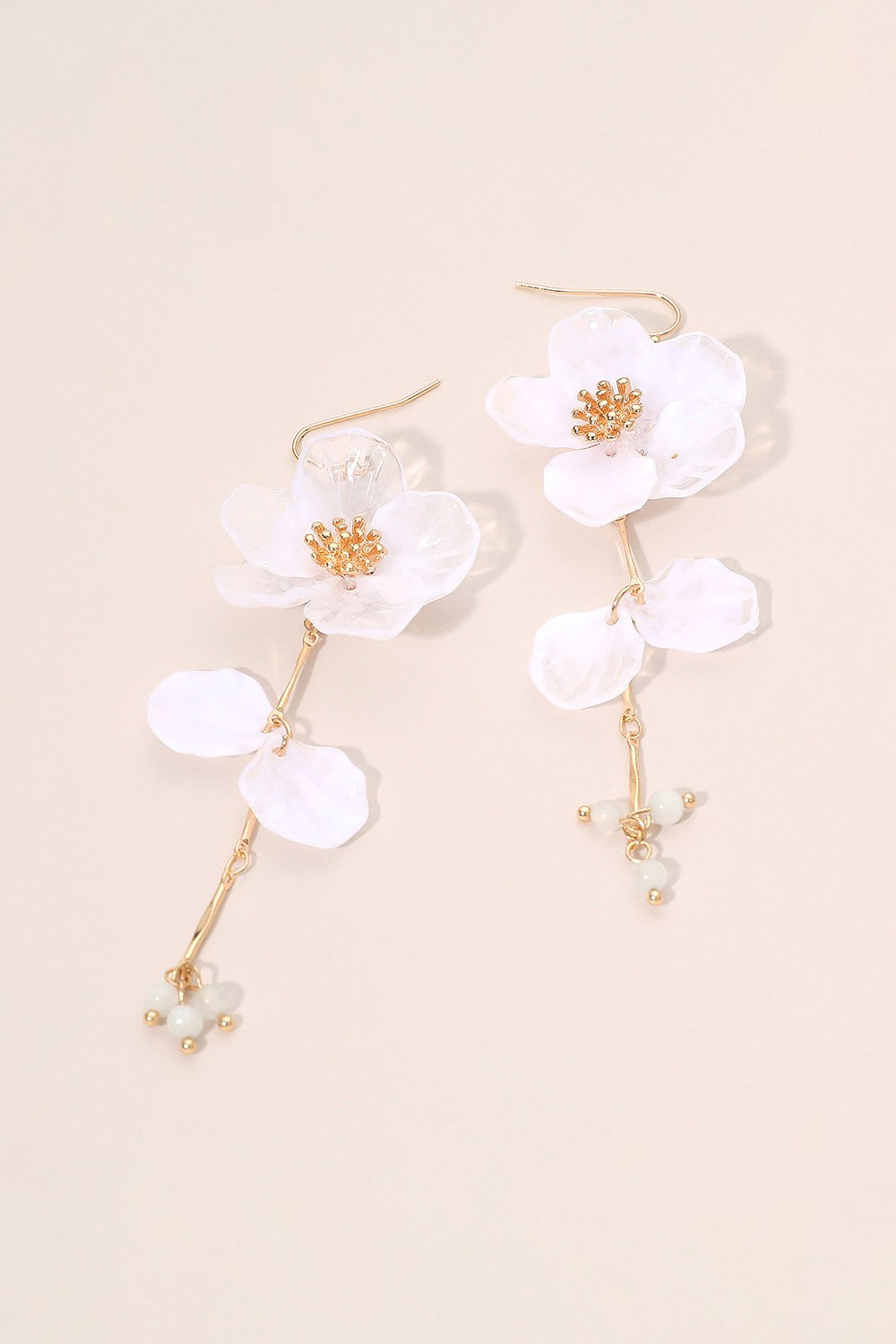 Petal Floral Long Drop Earrings