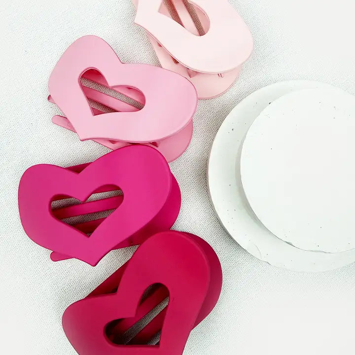 Pink Shades Hear Flat Hair Clip