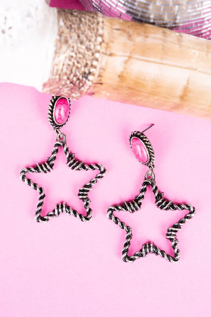 Pink Shreveport Barbed Wire Earrings