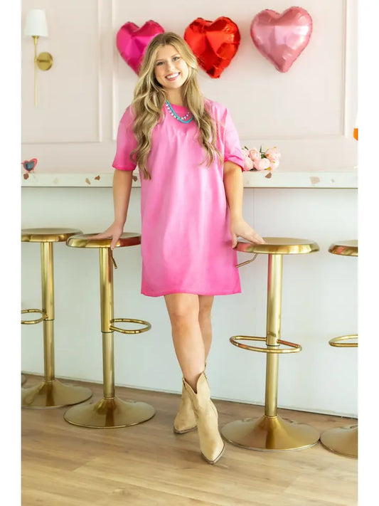 Pink T-Shirt Dress