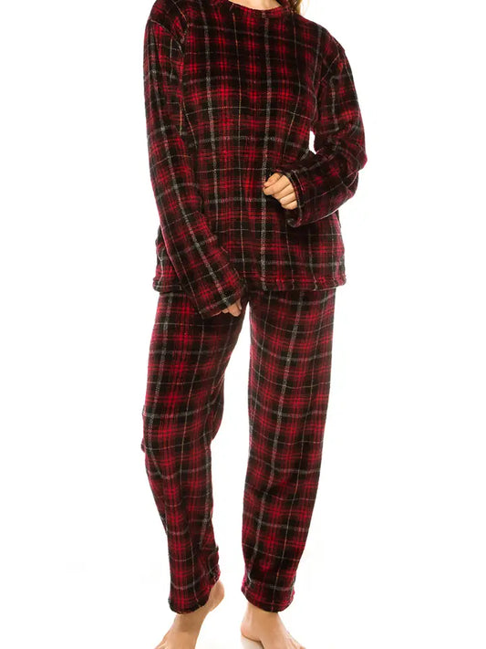 Plaid Microfleece Pajama Set