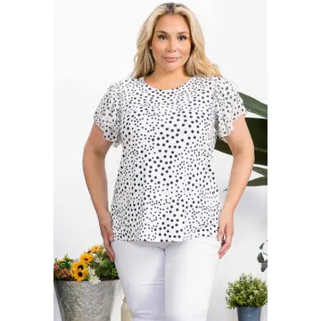 Polka Dot Double Ruffle Tee