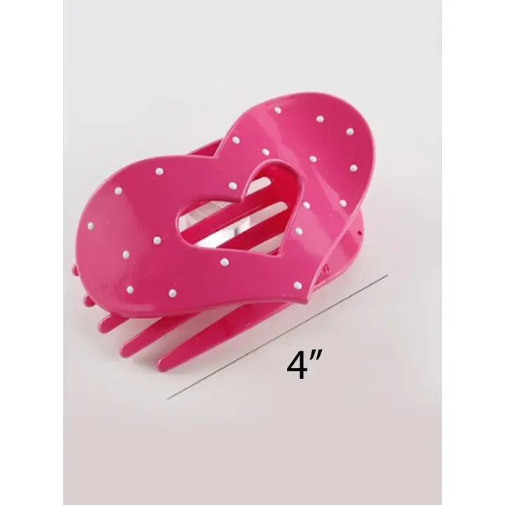 Polka Dot Heart Flat Hair Clip