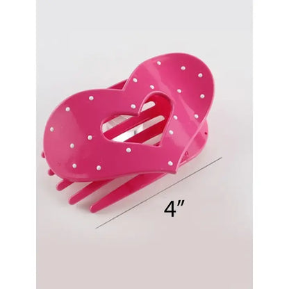 Polka Dot Heart Flat Hair Clip