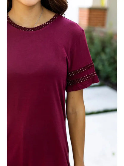 Polka Dot Trim Tee