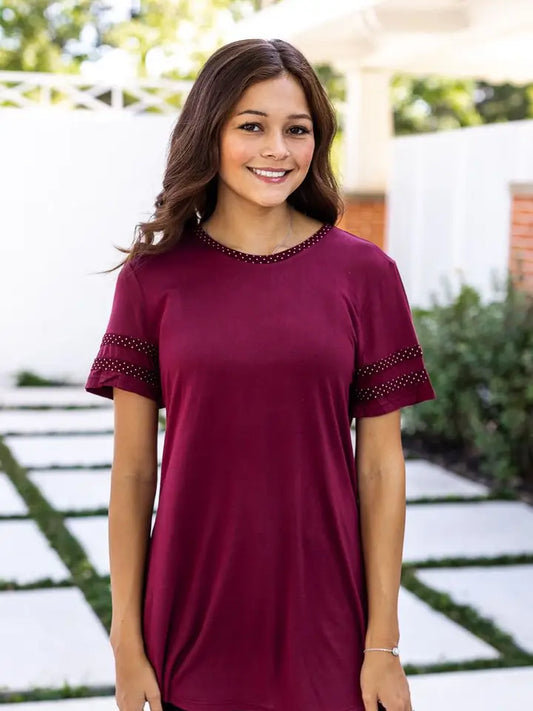 Polka Dot Trim Tee