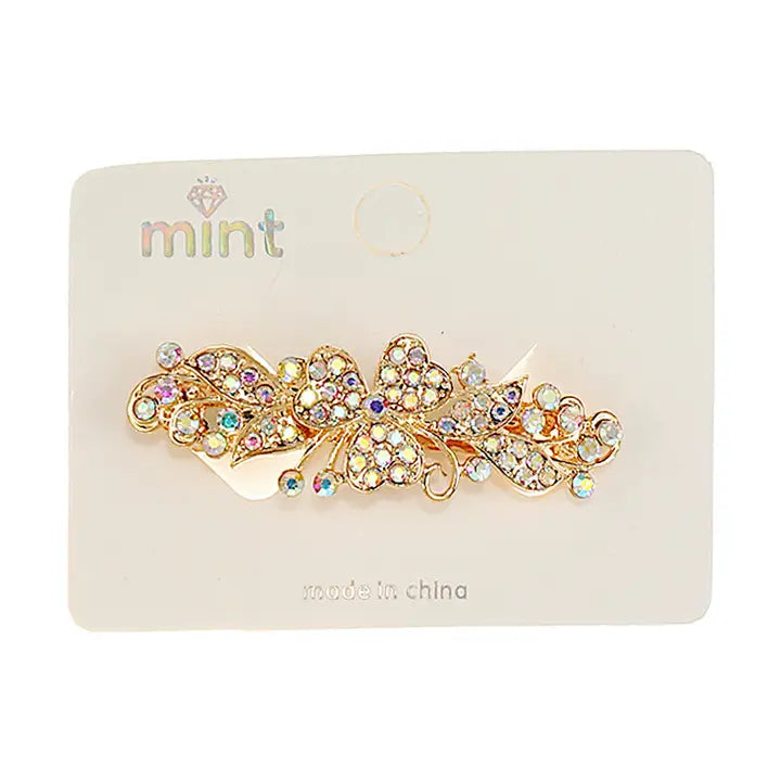 Rhinestone Clover Clip