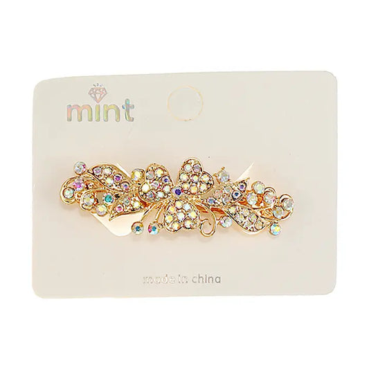Rhinestone Clover Clip
