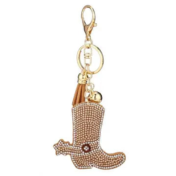 Rhinestone Cowgirl Boot Keychain