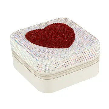 Rhinestone Heart Jewelry Box