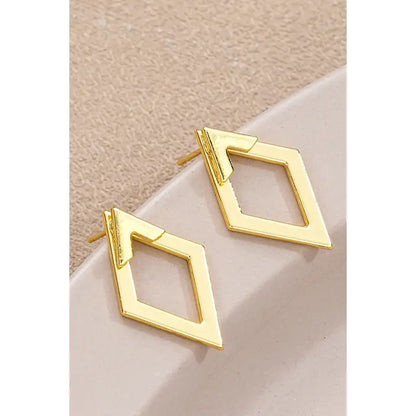 Rhombus Plated Stud Earrings