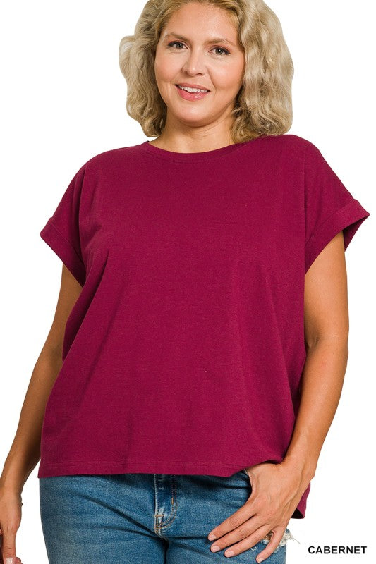 Round Neck Folded SS Shirt