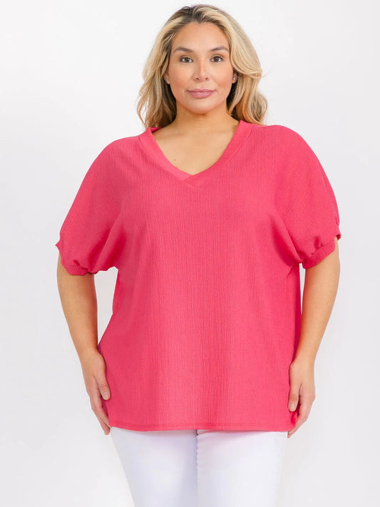 SS V Neck Tunic Blouse