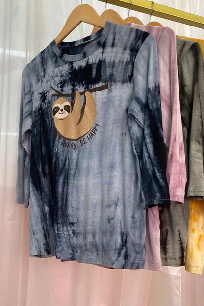Screen Print Tie Dye Top