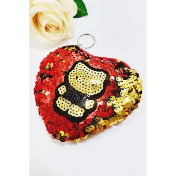 Sequin Heart Coin Purse