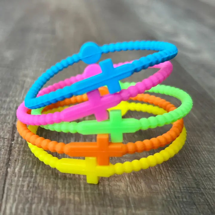 Silicone Cross Bracelet Set