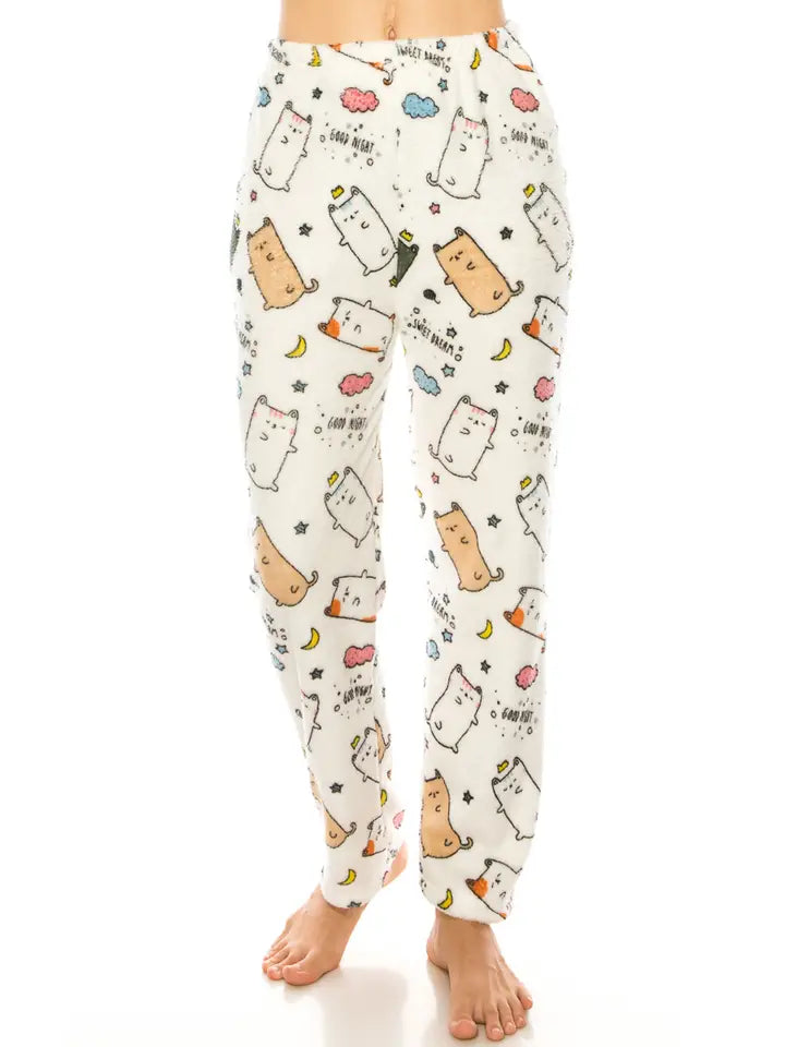 Sleepy Kitty Microfleece Lounge Pants