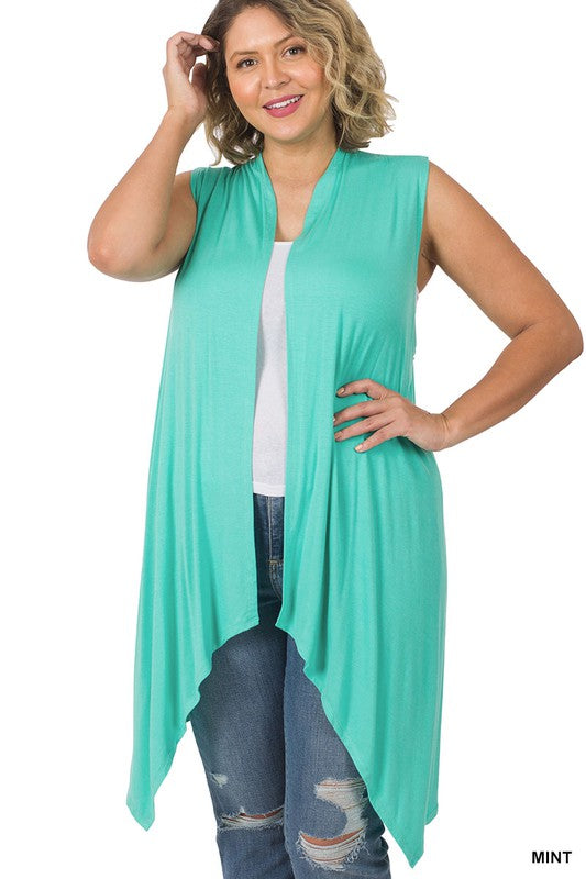 Sleeveless Draped Cardigan