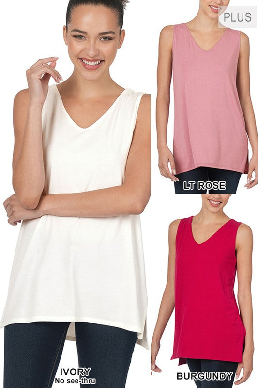 Sleeveless Side Slit Top