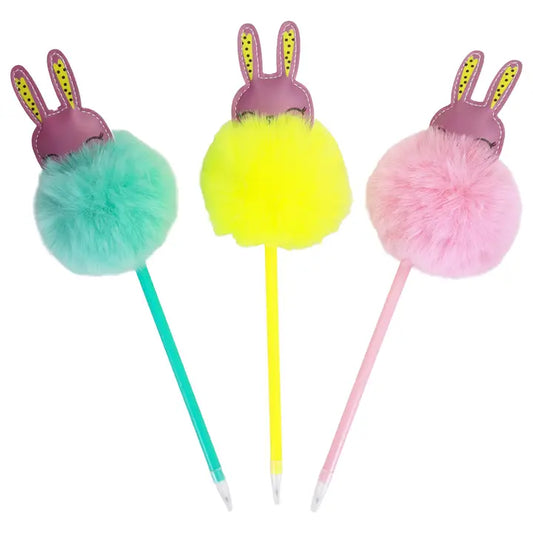 Smiling Bunny Pom Pom Pen