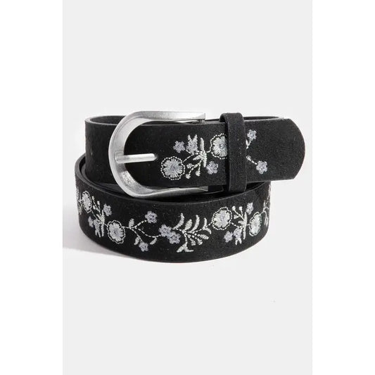 Soft Floral Embroidered Belt
